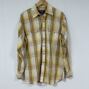 WALLS RANCH WEAR Men's Shirt Snap Pearl Stripe Long Sleeve Western Cowboy Sz M